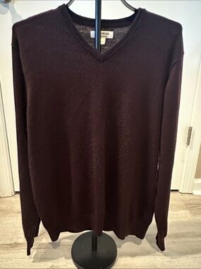 V-Neck Men's Sweater in Dark purple